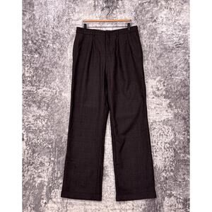 Vintage Polo Ralph Lauren Pants 32 x 33 Brown Wool Check Pleated Classic Trouser